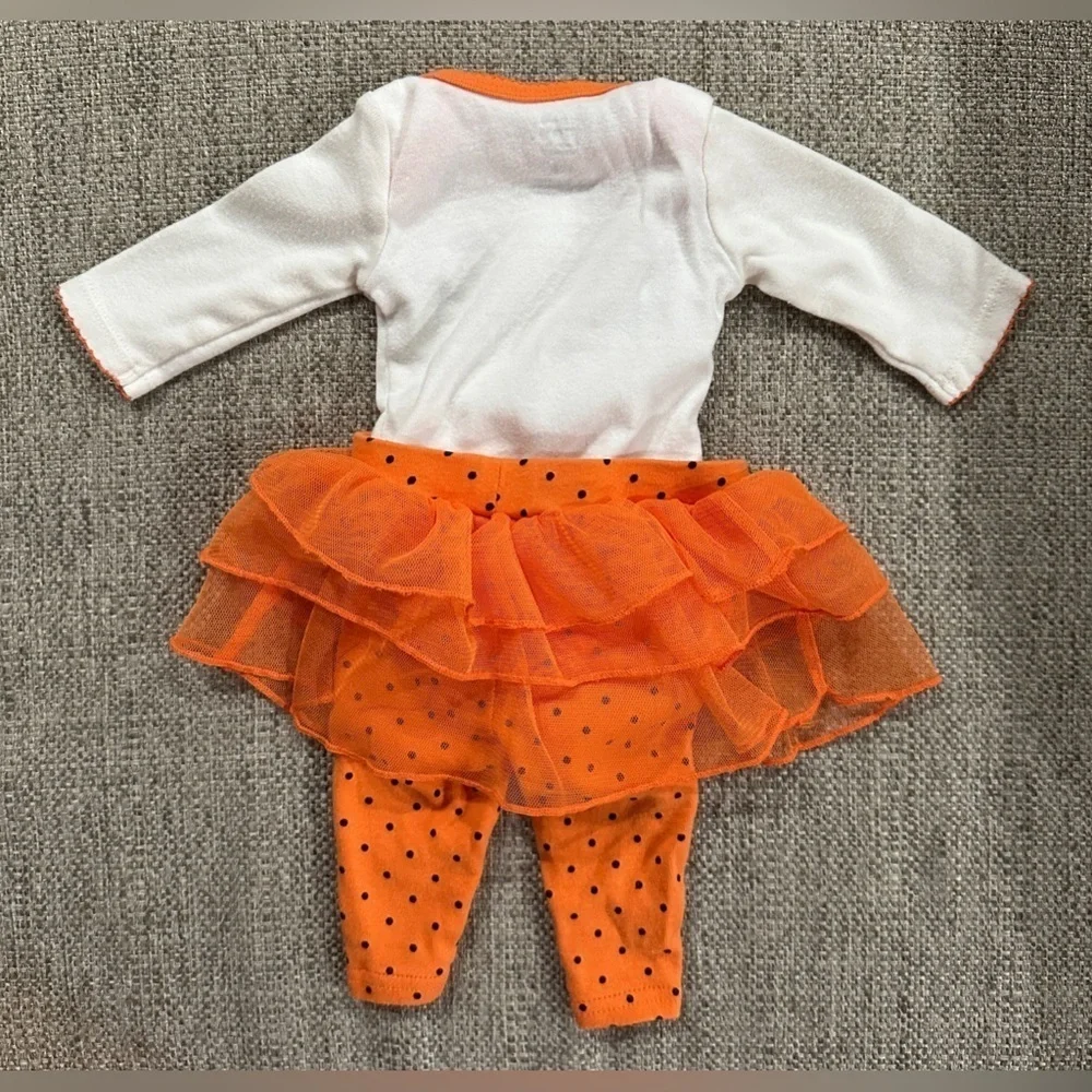 Carter’s My First Halloween 3-Piece Outfit – Newborn Onesie Leggings & Skirt Set